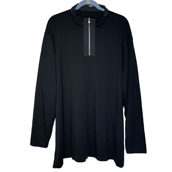 Merino wool long sleeve 1/4 zip pullover sweater black men’s size xxl hiking - Picture 1 of 6